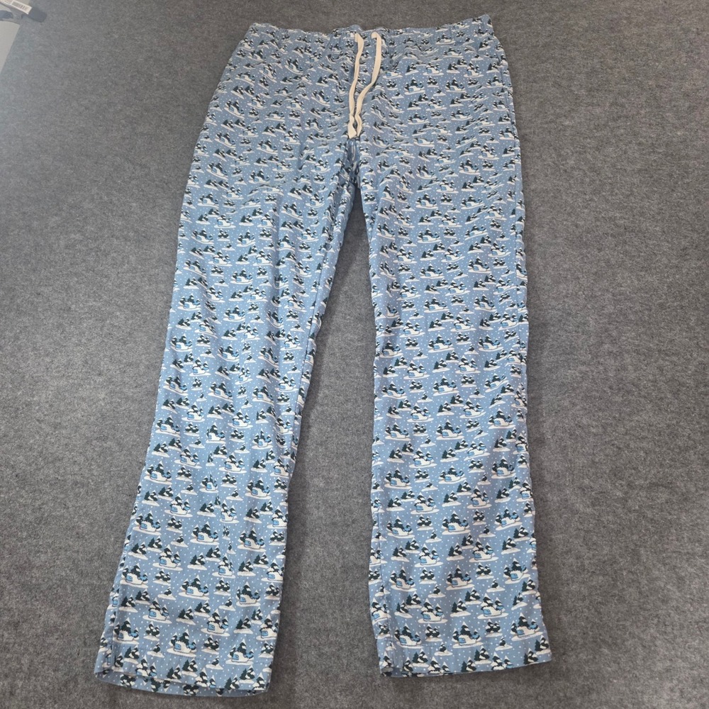 Vineyard Vines Mens M Pajama Pants Blue Whale Snow Winter Holiday Lounge Cotton